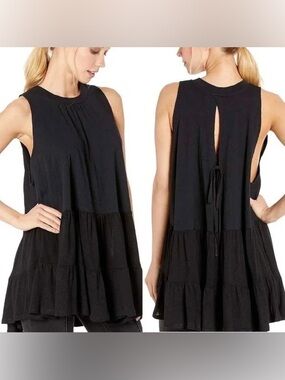 Free People Right On Time Tunic in Black